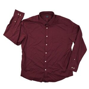 UNTUCKit Button Up Shirt Men's XXL Burgundy Red Long Sleeve Performance